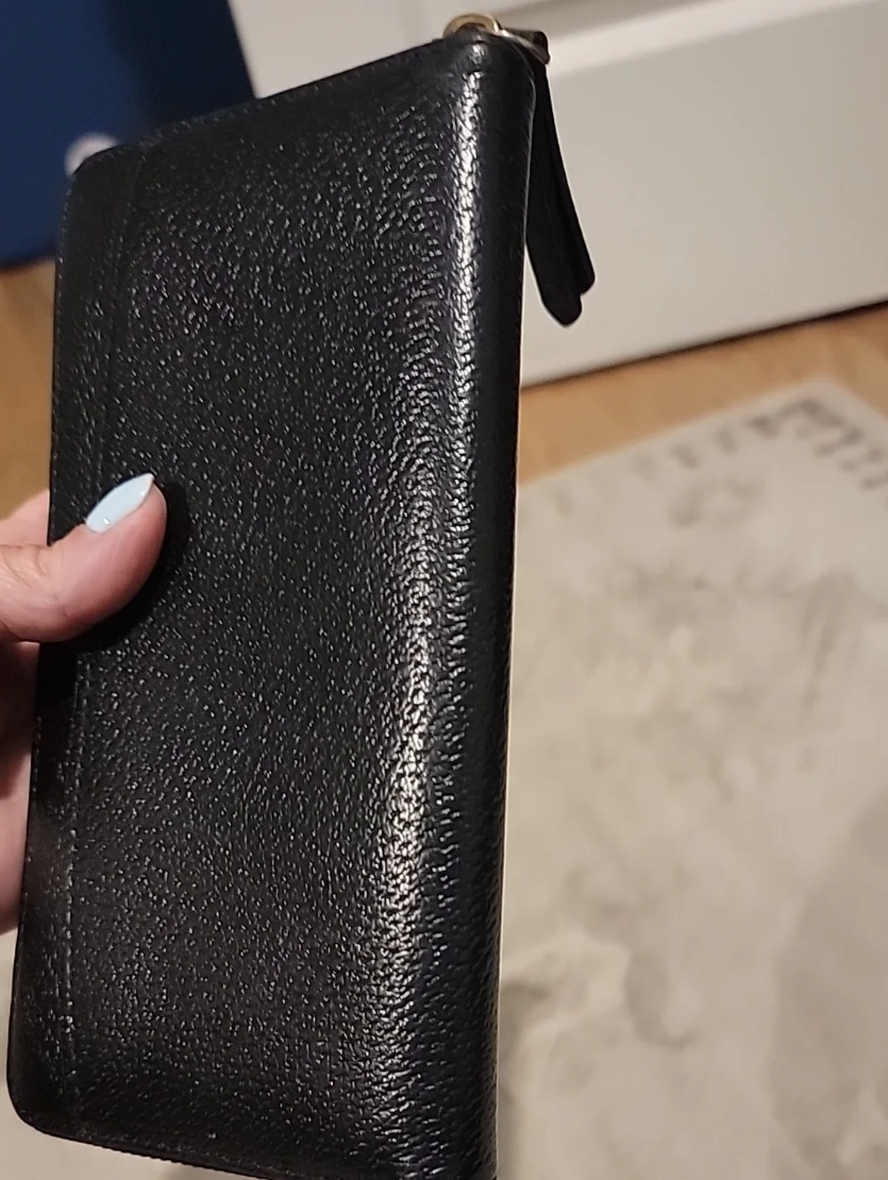 kate spade Black Leather Zip-Around Wallet
